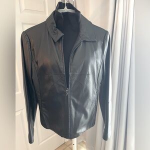 VINTAGE BLACK LEATHER JACKET - WILSON'S LEATHER - SIZE LARGE - LIKE NEW - $150